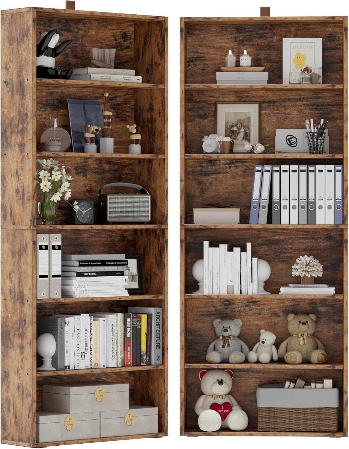 Home Office Industrial Style - Estanterías altas, juego de 2, estantería