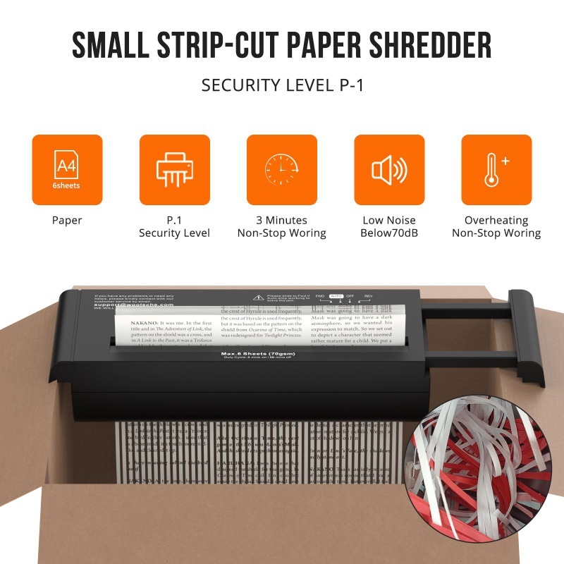 Home Office Paper Shredder - Trituradora de papel manual, trituradora portátil