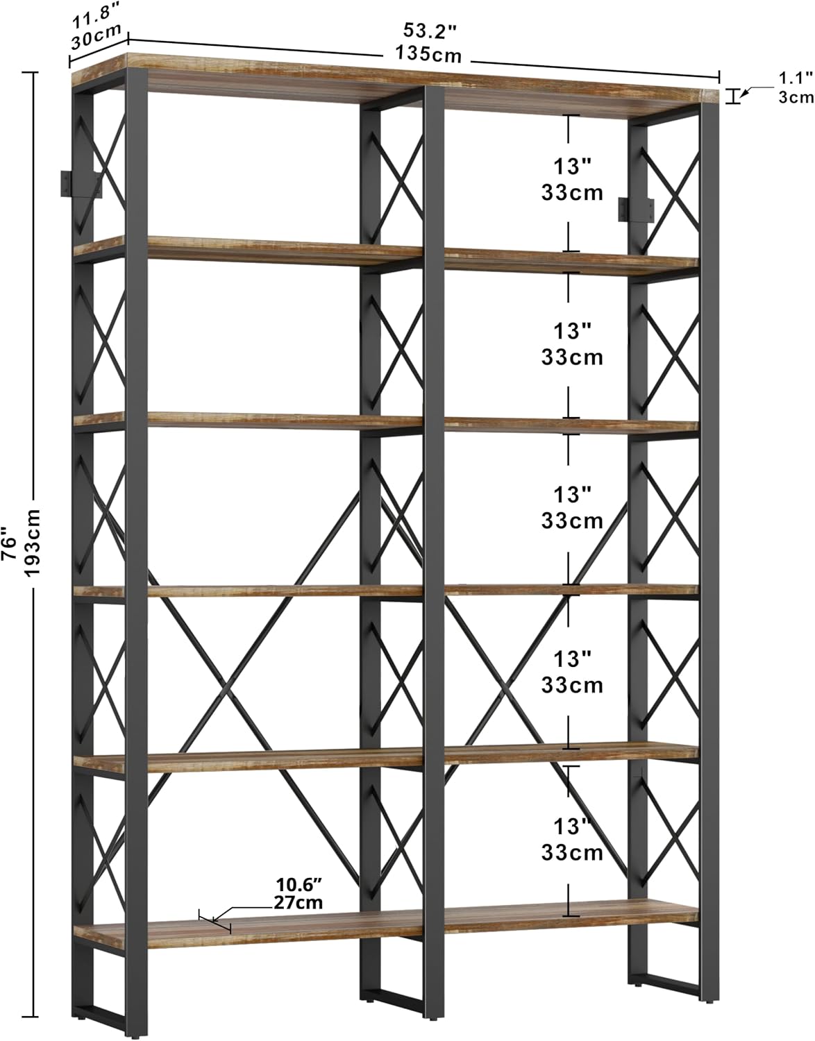 Estantería Abierta de Seis Niv - Home Office Industrial Style reseña y precio