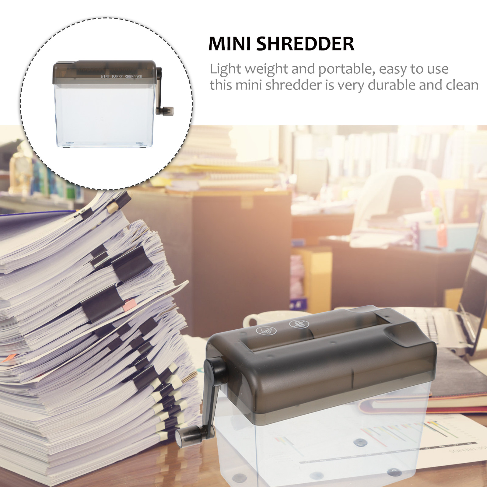 1 unidad de trituradora manual - Home Office Paper Shredder reseña y precio